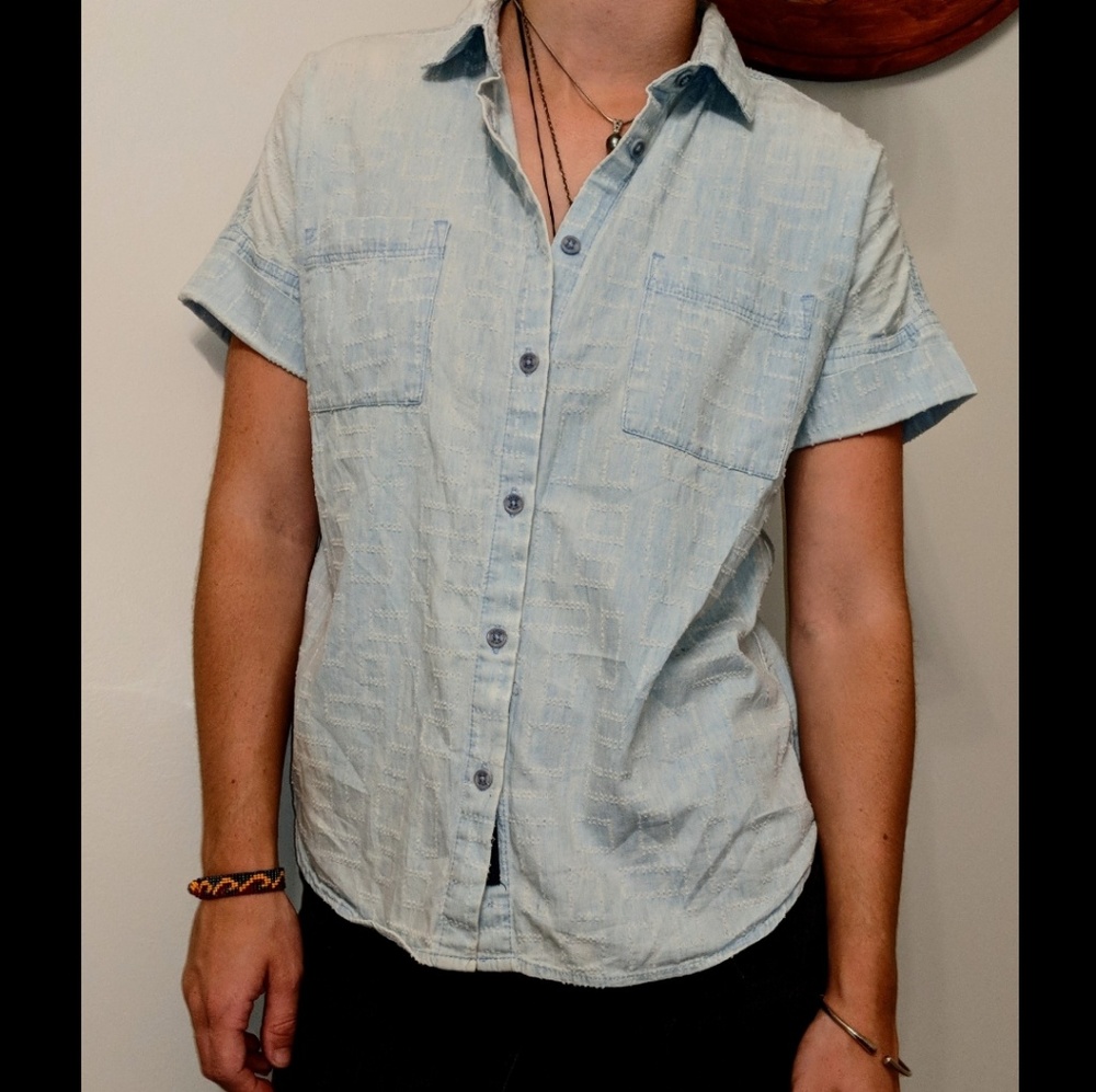 Faded Denim Button-Down